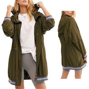 Free People Windswept Hooded Jacket Moss